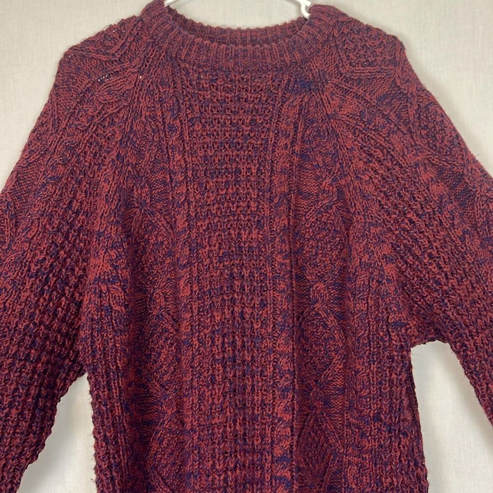 Maroon and Blue Chunky Appalachian Trail Sweater